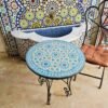 Handmade Outdoor Coffee Table - Complicated Mosaic Pattern Turquoise Table - Bistro Table GIFT