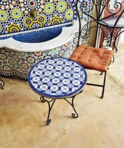 Shades Of Blue And White Mosaic Table for Indoor & Outdoor, Handmade Mosaic Art