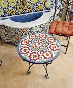 Handmade Outdoor Coffee Table - Complicated Mosaic Pattern multi-colored Table - Bistro Table GIFT