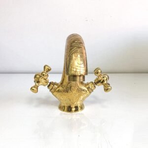 Bathroom Brass Faucet, Farmhouse Bathroom Faucet , Handcrafted Single Hole Faucet , Unlacquered Brass Faucet , Antique Style Faucet