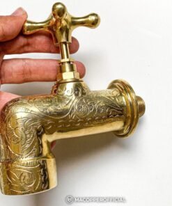 Unlacquered brass faucet , Wall mounted bathroom faucet ,wall mount brass faucet , wall bathroom vanity faucet, brass handle , garden faucet