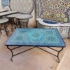 Mid Century Modern Patio Table - Handcrafted Mosaic Outdoor Coffee & Dining Table - Pure Zellige Table