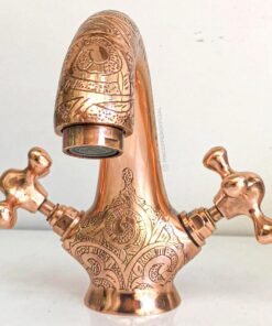 Handcrafted Copper Finish Bathroom Sink Faucet, Powder Room Copper faucet, Bathroom Vessel Sink Faucet, Farmhouse Bathroom Faucet