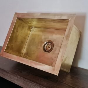 20" x 17" x 10" Solid Brass Sink - Unlacquered Brass Kitchen Sink
