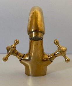 Handmade Moroccan Unlacquered Brass Bathroom Faucet