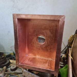 500mm x 400mm x 200mm Unlacquered Copper Kitchen Sink - Bar Sink