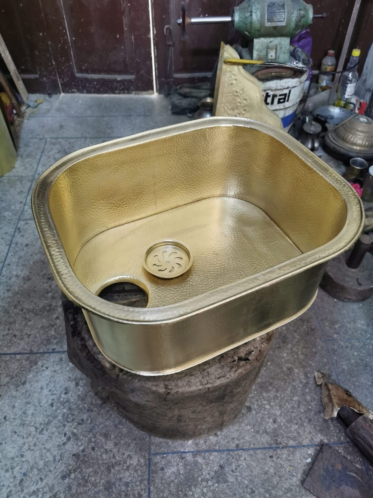 Custom Hammred Brass Sink - 16" x 16" Solid Brass Kitchen Sink - Farmhouse Drop In Sink - GOT PROJECTS ?