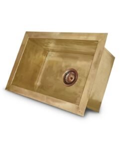 Handmade Solid Brass Kitchen Sink - Unlaquered Brass Kitchen Sink - 22" x 17" x 10"
