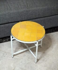 Golden Yellow Mosaic Table - Custom Your Height and Colors - Mid Century Modern Patio Table