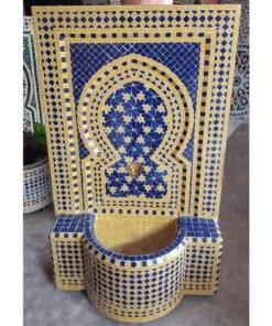 Blue water Fountain Mosaic Moroccan , Tile Fountain ,Wall mosaic fountain