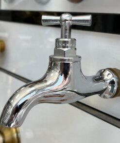 Handcrafted Small Water Tap, Chrome Silver Finish Wall Faucet, Small Water Spigot, Antique Vintage Water Faucet Garden Outdoor Bathroom wall