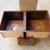 33" Oil Rubbed Bronze Finish Smooth 5050 Double Basin Copper Kitchen Sink - Copper Undermount Kitchen Sink 33" x 19" x 9"
