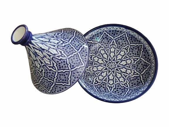 Moroccan Large ceramic tagine hand-painted taginedecorative handmade taginekitchenwareserving tagineceramic tagine pot - 16 inch = 40 cm cm