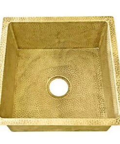 Custom Made Square Solid Brass Sink - Unlacquered Brass Kitchen Sink - Hand Hammered or Smooth Brass Kitchen Sink