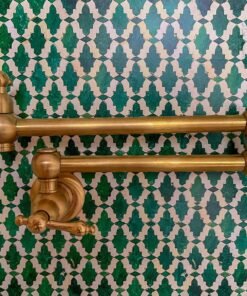 Unlacquered Brass Pot Filler Kitchen Faucet, Unlaquered Solid Brass Faucet with Lever Handle