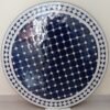 Round Blue Moroccan Outdoor Dining Table with Mosaic
