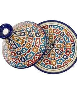 Handmade and hand-painted Fes ceramic tagine