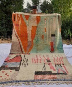 ILLOUN | 9'7x6'5 Ft | 3x2 m | Moroccan Colorful Rug | 100% wool handmade