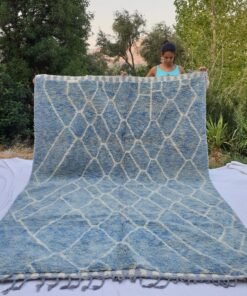 ISSINE | 10x7 Ft | 315x216 cm | Moroccan Beni Ourain Rug | 100% wool handmade