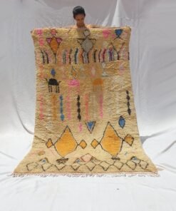 JMEL | 8x4'7 Ft | 2,40x1,40 m | Moroccan Colorful Rug | 100% wool handmade