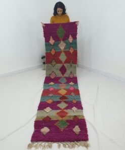 JOHER Runner | 10'4x2'6 Ft | 3,18x0,78 m | Moroccan Colorful Rug | 100% wool handmade