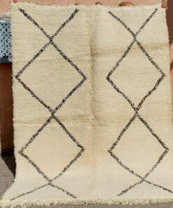 KEMICHA | BENI OUARAIN Black & White Rug | 100% wool handmade in Morocco