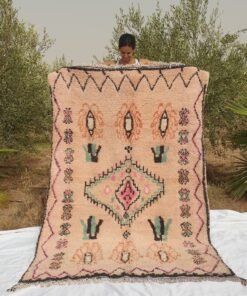 KHOLDIA | 8'7x5'7 Ft | 2,7x1,7 m | Moroccan VINTAGE STYLE Colorful Rug | 100% wool handmade