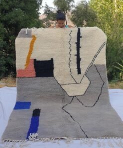 KONA | 8'5x5'5 Ft | 2,60x1,70 m | Moroccan Beni Ourain Rug | 100% wool handmade