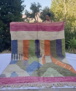 LAOU | 10'2x6'6 Ft | 312x202 cm | Moroccan Colorful Rug | 100% wool handmade