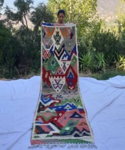 MAYN Runner | 10x2'6 Ft | 3,06x0,80 m | Moroccan Colorful Rug | 100% wool handmade