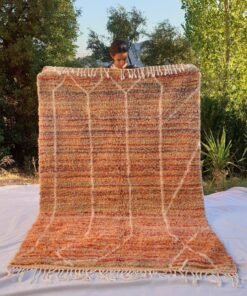 MINWI | 8'1x5'2 Ft | 2,47x1,57 m | Moroccan Beni Ourain Rug | 100% wool handmade