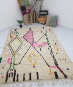 MJEBA | 9'8x6'4 Ft | 3x2 m | Moroccan White Rug | 100% wool handmade