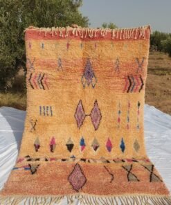 Moroccan Beni rug Ultra Soft and Thick Pink peach Living Room Carpet | 8'9x5'8 Ft | 2,70x1,76 m | HACHIDA | Moroccan Beni Mrirt Rug