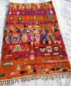 Moroccan Rug Boujaad Orange Living room & Bedroom carpet | 9'8x6'6 Ft | 300x202 cm | MACHBA | 100% wool handmade