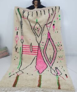 Moroccan White Azilal Rug | SALWI | 10'2x6 Ft | 3,10x1,82 m |100% wool handmade