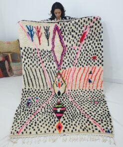 Moroccan White Rug Azilal | KATOKA | 7'9x5'2 Ft | 2,40x1,59 m | 100% wool handmade