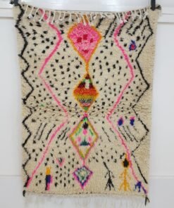 Moroccan White Rug Azilal | LABIT | 5'2x3'6 Ft | 1,58x1,10 m | 100% wool handmade