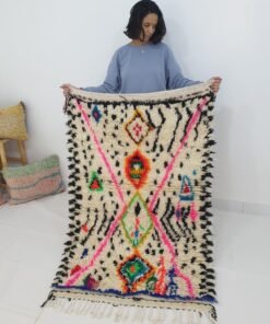 Moroccan White Rug Azilal | MIYUKA | 5'1x3'3 Ft | 1,56x1 m | 100% wool handmade
