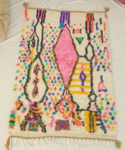 Moroccan White Rug Azilal | YAYUKI | 4'7x3'3 Ft | 1,43x1,00 m | 100% wool handmade