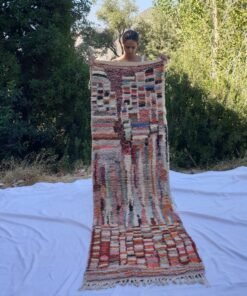 MOURI Runner | 8'2x2'4 Ft | 2,50x0,74 m | Moroccan Colorful Rug | 100% wool handmade