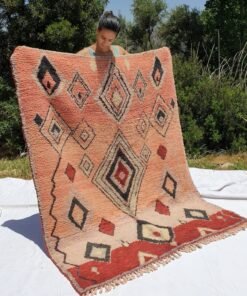OURIOUI | 6'2x4'6 Ft | 190x140 cm | Moroccan Colorful Rug | 100% wool handmade