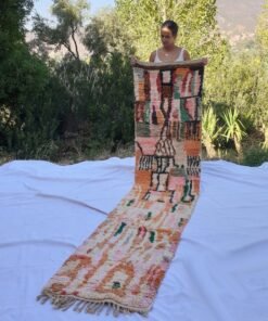 RAEDA Runner | 10x2'2 Ft | 3,05x0,67 m | Moroccan Colorful Rug | 100% wool handmade