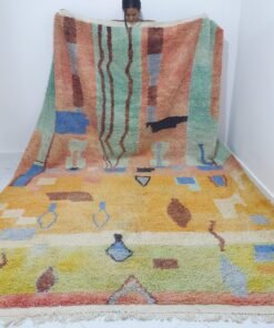 SIMIHALWA | 8'x11' Ft | Moroccan Colorful Rug | 100% wool handmade