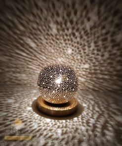 Lampshade Moroccan Table Lamp in Brass