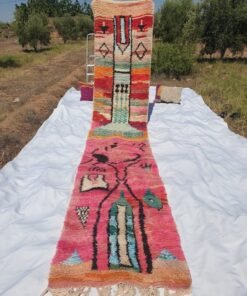 TWAZR Runner | 15'7x2'8 Ft | 4,8x0,87 m | Moroccan Colorful Rug | 100% wool handmade
