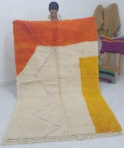 TWIBI Beni Ourain Moroccan Rug | | 8'4x5 Ft | 2,55x1,55 m | 100% wool handmade
