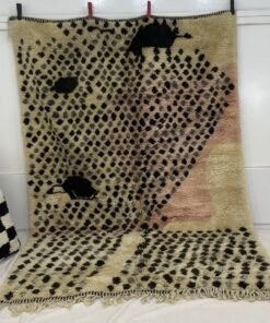 Ultra Fluffy Moroccan Beni rug | 9'4x6'7 Ft | 2,86x2 m | BKIRA | Moroccan Colorful Beni Mrirt Rug | 100% wool handmade